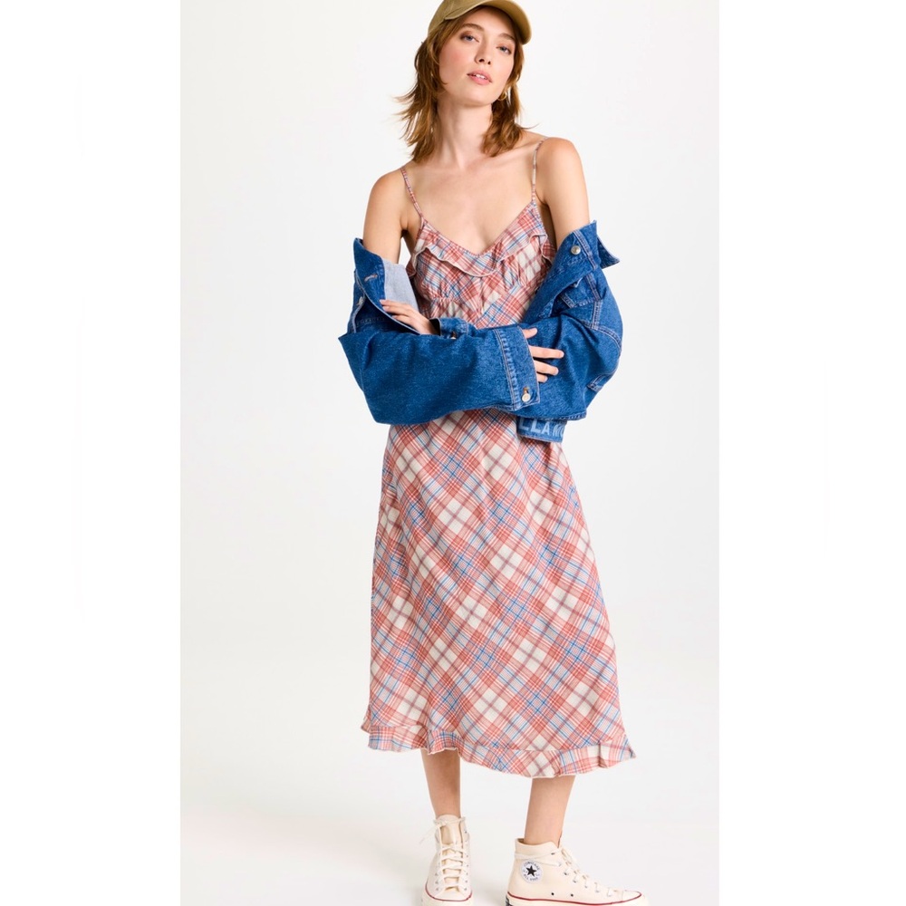 ROLLA’S Plaid Shelly Midi Dress Multicolored Size S